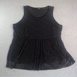 Torrid Women’s Velvet Burnout Peplum Top Sleeveless Embossed Leopard Print 5X